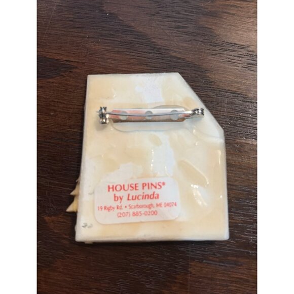 Whimsical Glitter House Pin, Cat Heart Angel Trumpet By Lucinda 2" Resin & Metal - Picture 3 of 3